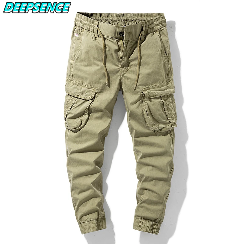 Men Casual Cargo Pants Four Seasons Thin Trousers Cotton 95% Men Outdoor Zipper Button Pockets 2021 Fashion Trend Pants Men 38