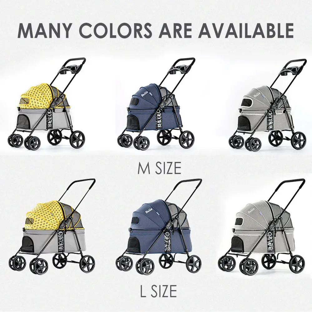 Luxury Pet Cat Stroller Baby Stroller Newborn Foldable Large Space Trolley Travel Bag Dog Transporter Carrier Breathable Mesh