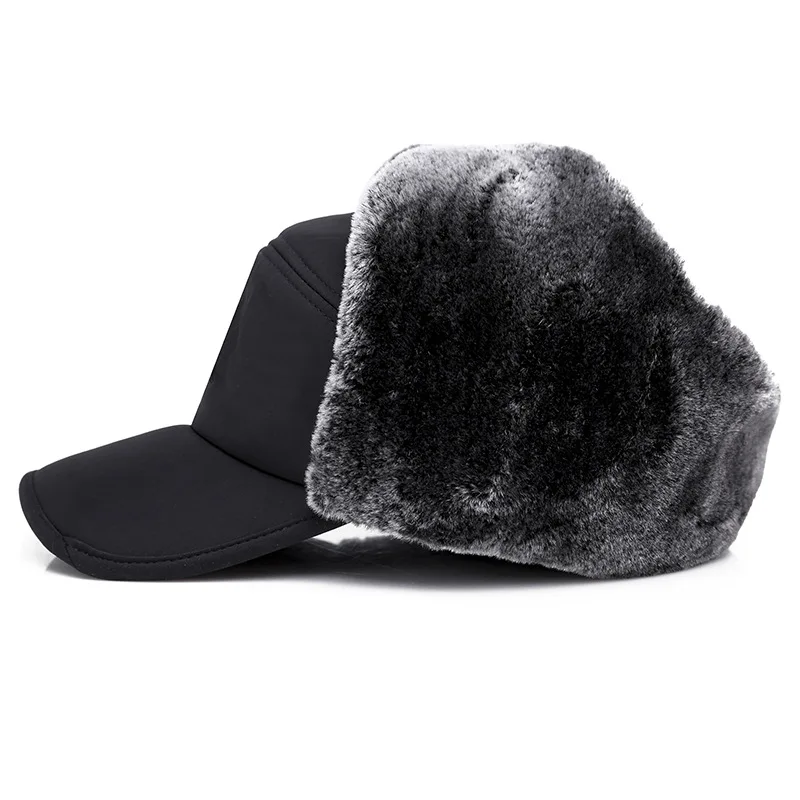 Chapeau de bombardier thermique pour hommes, Protection du visage et des oreilles, coupe-vent, chaud, Ski en plein air, Plus velours épais, papa,