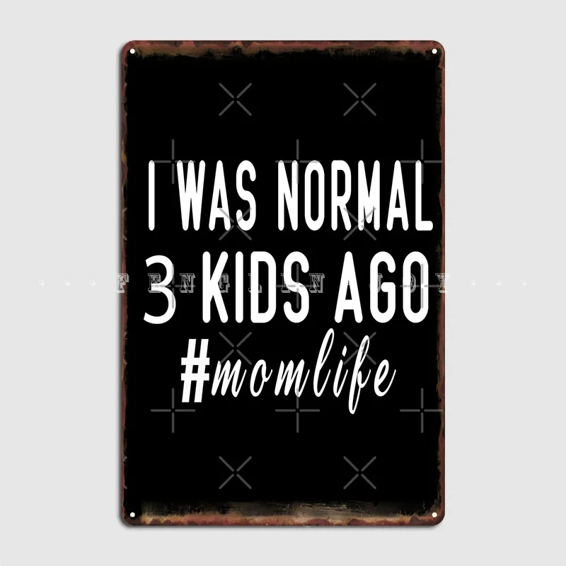 Забавный постер для мамы «я был нормальным тройным ребёнком», металлический постер с табличкой для кинотеатра, кухни, клуба, бара, персонализированный настенный постер