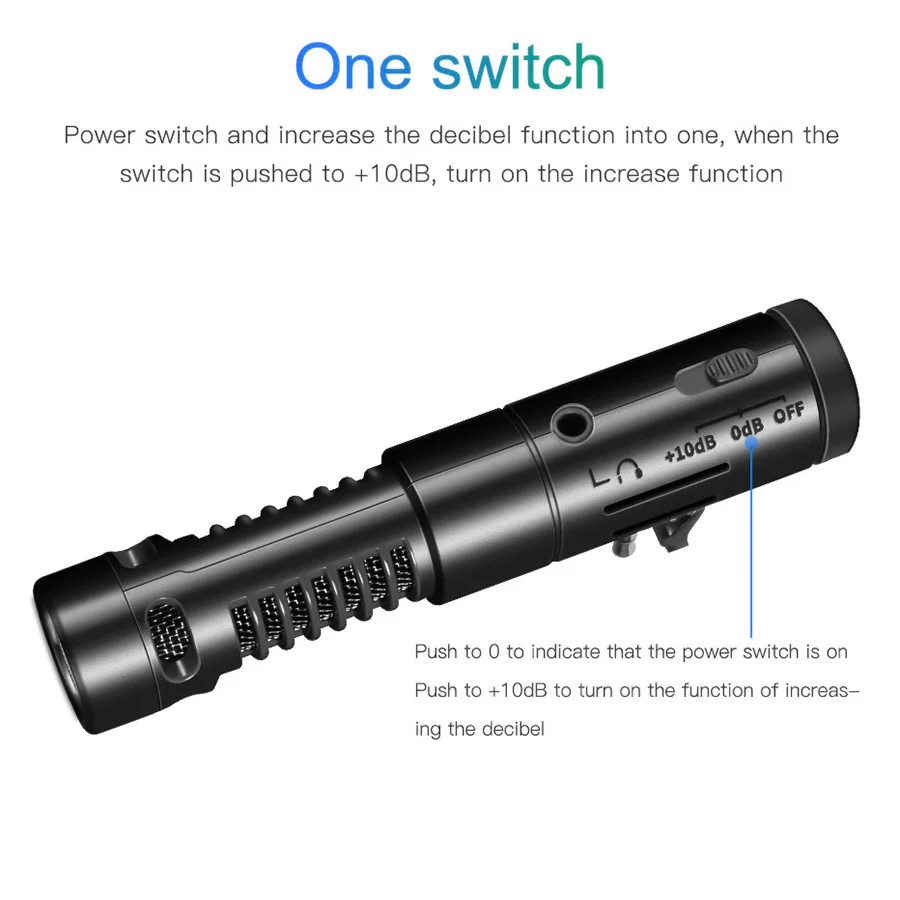 Ryh 3.5mm gravação de monitoramento em tempo real microfone condensador hipercardióide microfone para câmera do telefone vlog tiro entrevista