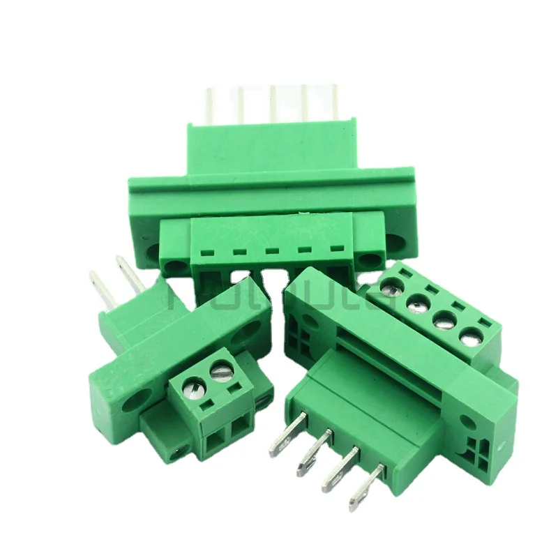 Computer Components Connectors KF2EDGWB-5.08 Through-wall Terminal Block Sets 2/3/4/8/9/10/12P Plug-in Type With Ear Screw Fixed