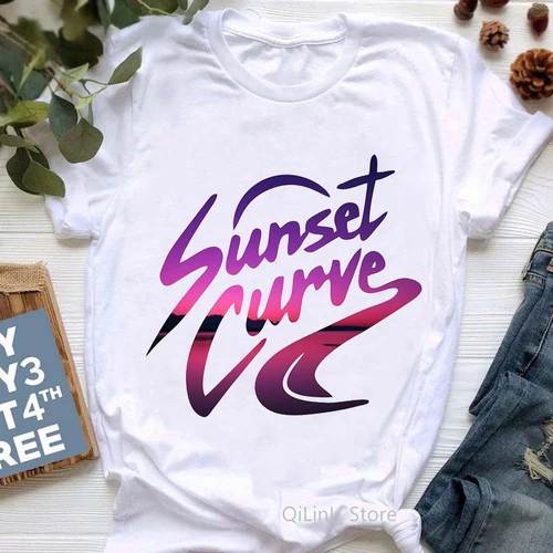 패션 Julie And The Phantoms 티셔츠 90s 00s Girls T Shirt 여성 힙합 선셋 커브 Kawaii Ghost Print 웃긴 티셔츠 