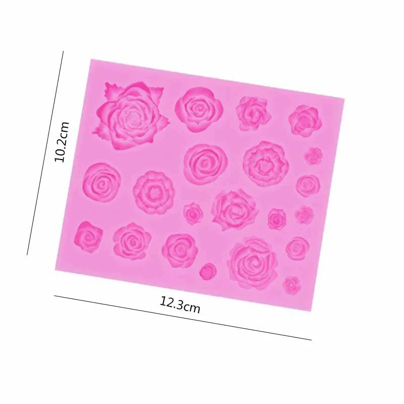 Rose Flower Silicone Molds Wedding Cupcake Topper Fondant Cake Decorating Tools Sugarcraft Candy Clay Chocolate Gumpaste Moulds