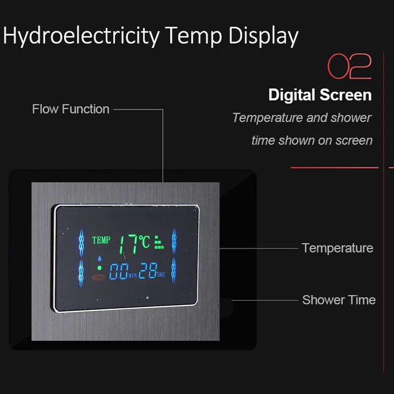 Черная никелевая светодиодная душевая панель, шесть функций, душевая колонна, дождевой водопад, массажный душ, спа-салон, душ для ванны с биде, краны для ванны