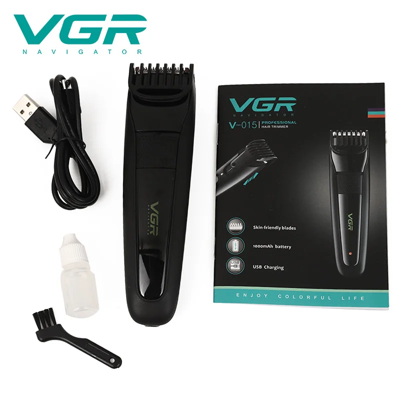 เครื่องแต่งเคราตัดผมชาย Vgr 015ที่ตัดขนมีสาย USB ชาร์จได้อุปกรณ์ลดเสียงรบกวนสำหรับ V015