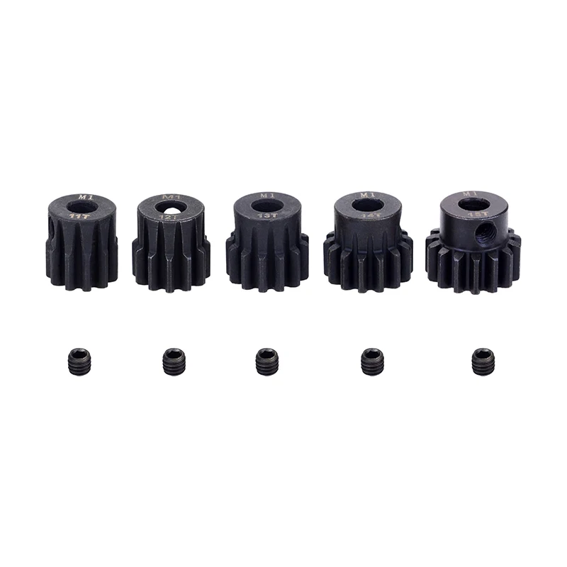 RC Motor Gear SURPASS HOBBY 5Pcs M1 5mm 11T 12T 13T 14T 15T Metal Pinion Motor Gear Set for 1/8 RC Car  Brushed Brushless Motor