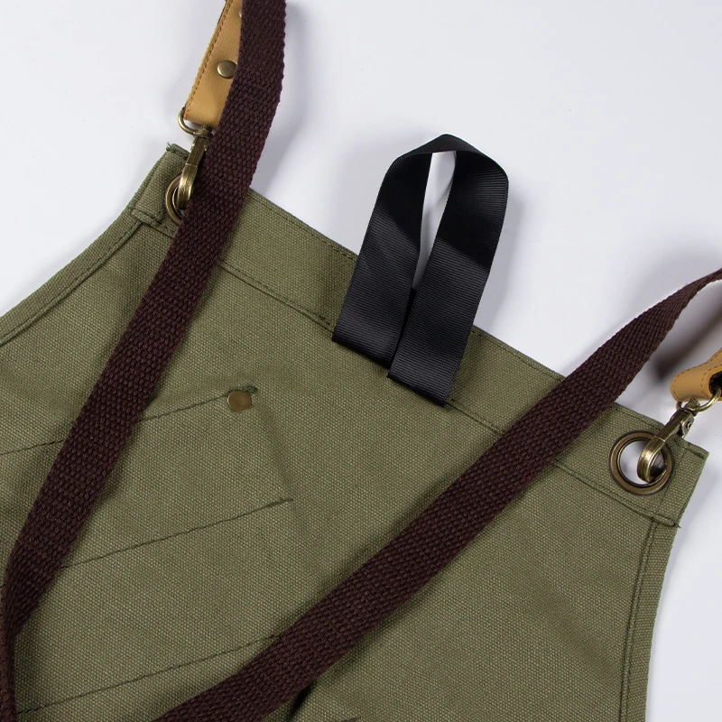 Fashion&Working Design Light Soft Canvas Apron Double Side Pockets Adjustable Whole Body Hangable Painting Chef Restaurant