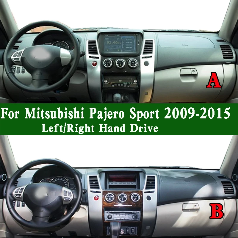 For Mitsubishi Pajero Sport II Mk2 KH4W KG4W 2009-2015 Dashmat Dashboard Cover Sunscreen Pad Dash Mat Anti-Dirt Proof Ornaments