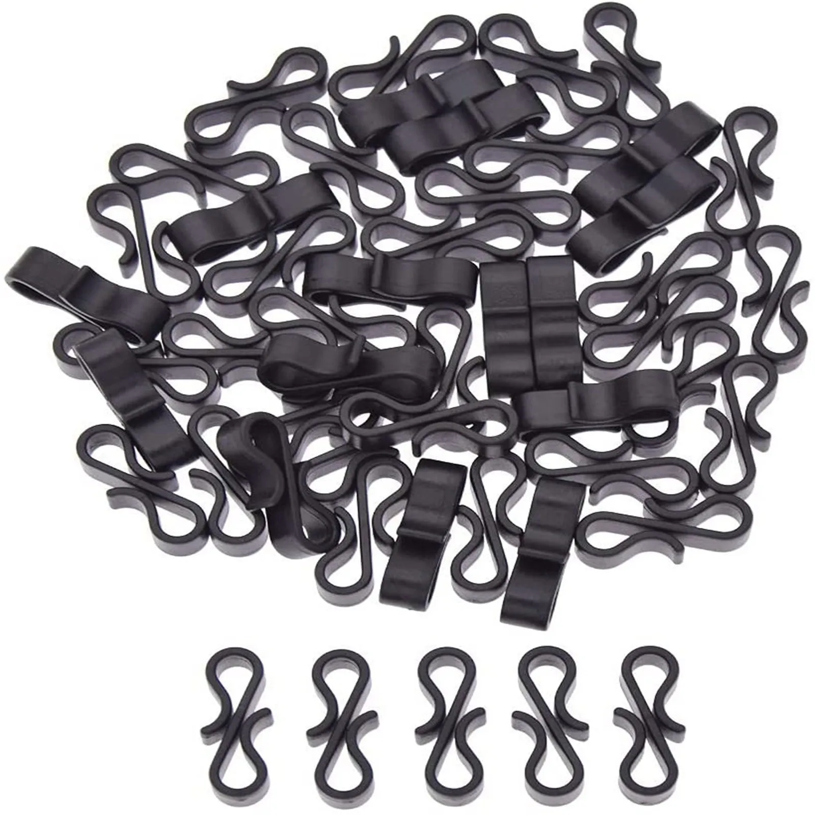 50pcs S-Shaped Hook Gutter Hooks Heavy Duty Clips Rope Buckle Outdoor Camping Tools New Year Party Lights Decoration Clip