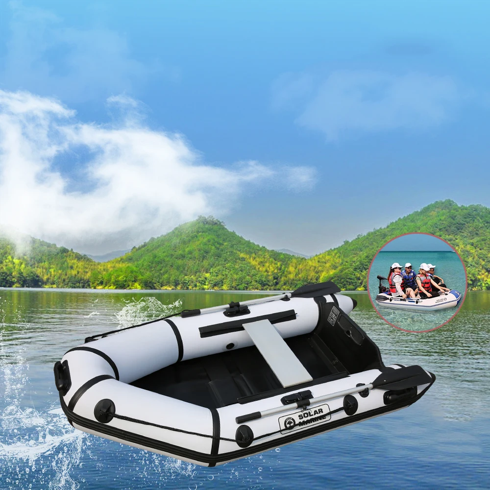 

Solar Marine 3 Person 2.3M Length Rowing Boats PVC Inflatable Kayak Canoe Wooden Floor Fishing Boat Speed Boats Accessories