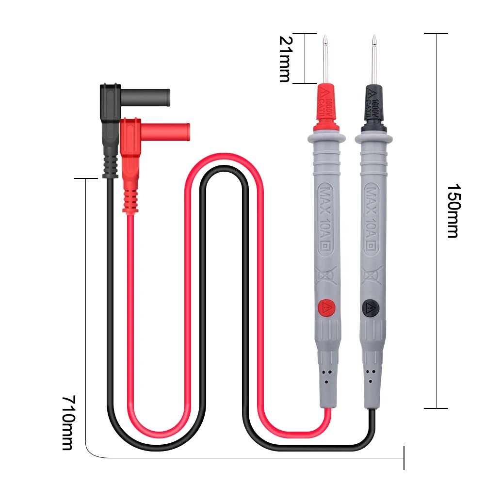 GVDA Digital Multimeter Probe Soft Silicone Wire Needle Tip Universal Test Leads with Alligator Clip 1000V 10A GD128