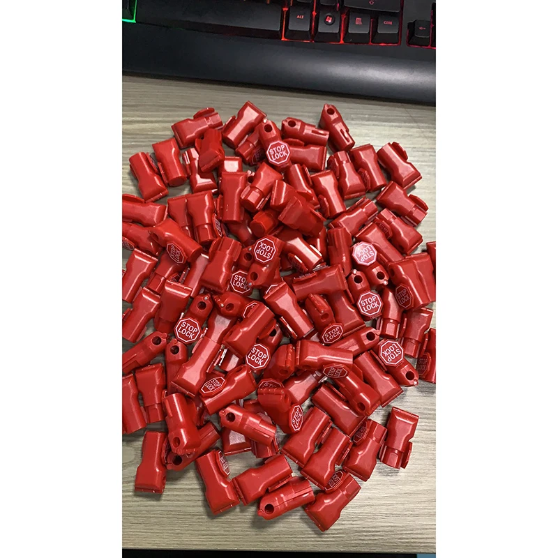 NEW 100 pcs/Bag Red 6mm EAS Security Tag stop lock hook security display hook  Anti Theft Stoplock