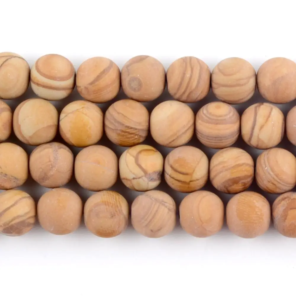 Natural Dull Polish Wooden Jaspers Stone Beads Round Loose Spacer Beads For Jewelry Making 4/6/8/10/12mm DIY Bracelet Handmad