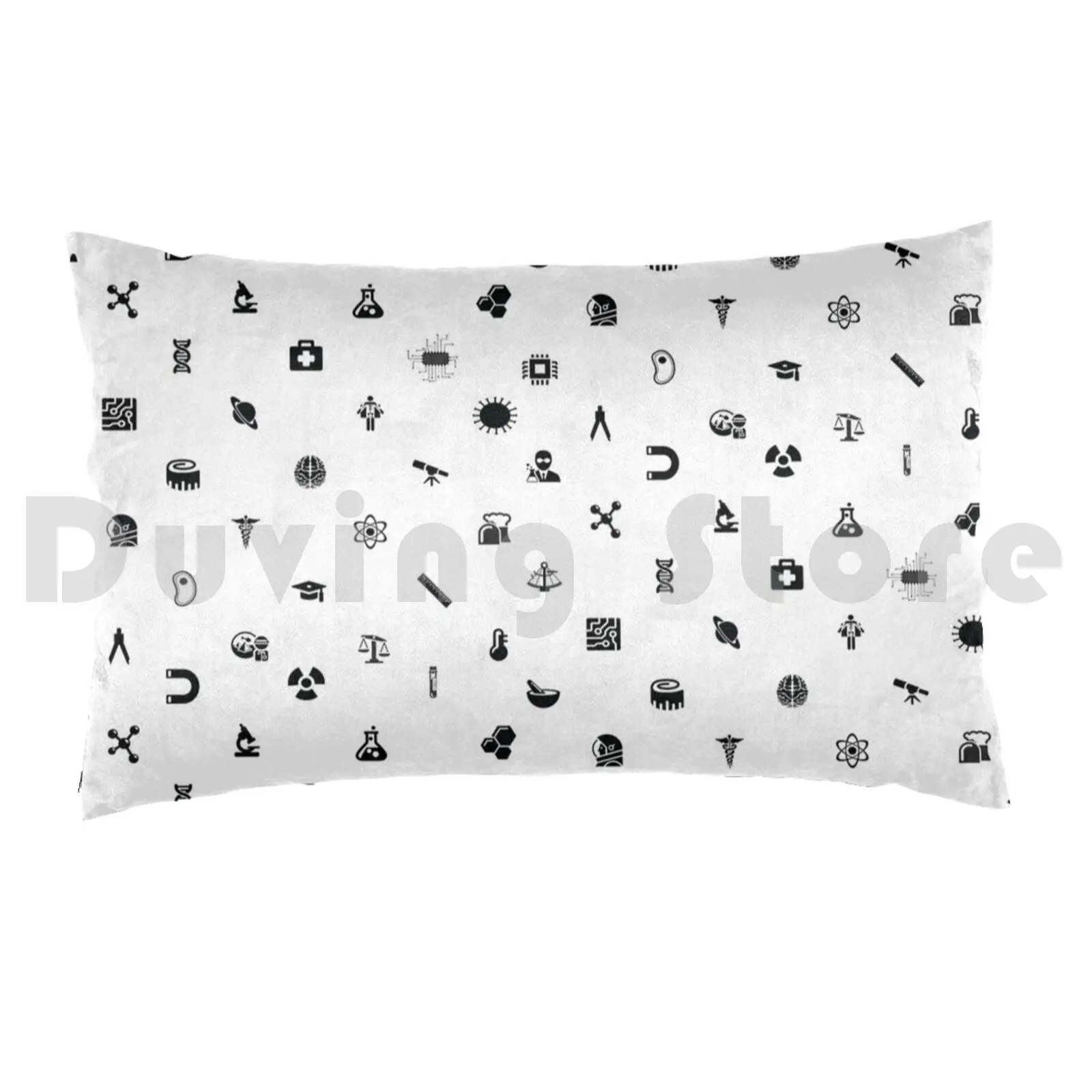 Pillow Case Science Spots , Black On White Hat Science Chemistry Biology Astronomy Archaeology Magnetism