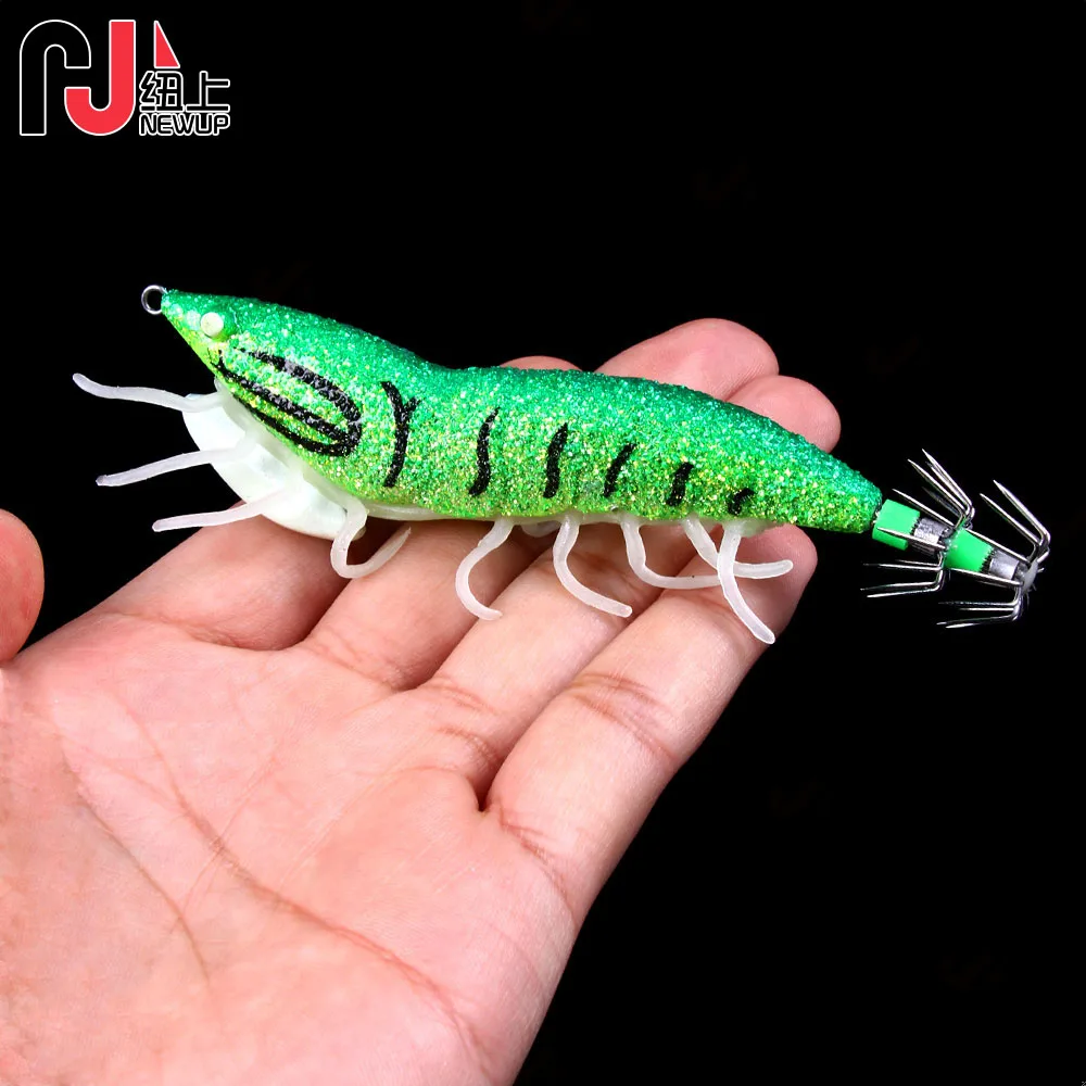 1pcs Shrimp lure fishing squid jigs leurre squid octopus cuttlefish lure calamar Luminous  3.5# hook 12cm 22.4g