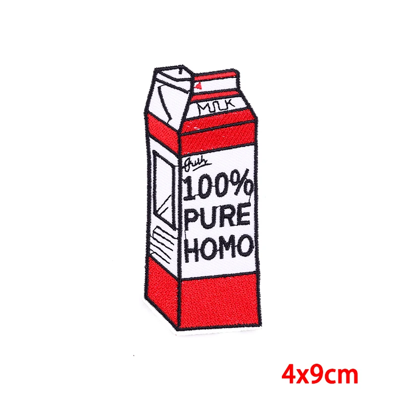 Cute Bottle Patch Milk Drink Iron On Embroidered Patches On Kids Clothes Applique DIY Cartoon Cup Patches For Clothing Stickers