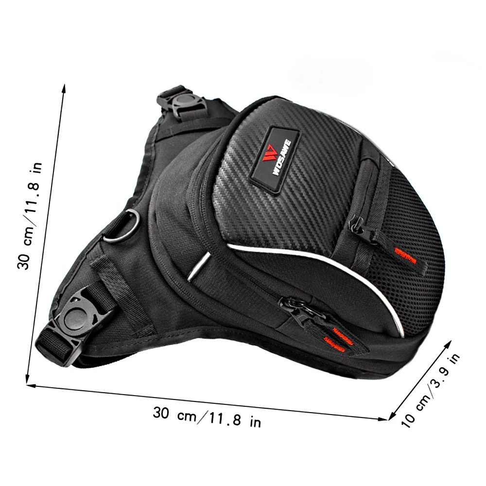 WOSAWE 2.8-4.6L Motorcycle Drop Leg Bag Hip Bum Fanny Pack Waterproof Motorcycle Bag Travel Casual Waist Bag bike Backpack