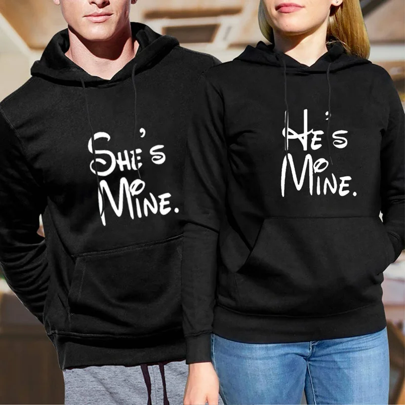 

Women Men Lovers Sweatshirt Couple Hoodies Chritsmas Lovers Couples HE' IS MINE SHE IS MINE