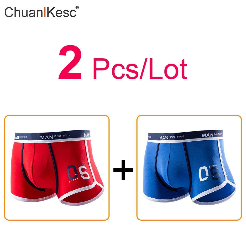 2 stks/partij Nieuwe herenboxers Comfortabel katoen Gepersonaliseerde sport Digitaal ondergoed Hardloopoefening Fitness Ademende shorts