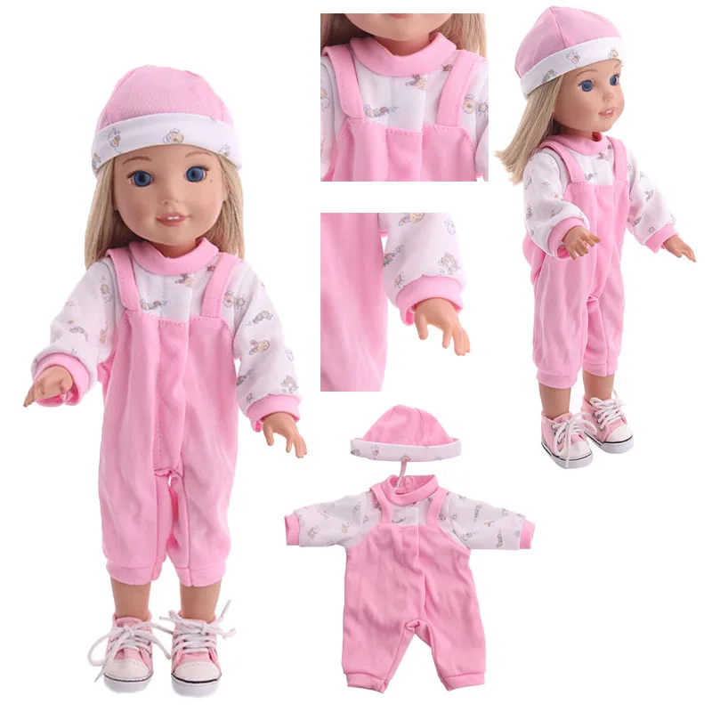 1 Set Pink Cotton Doll Casual Wear For 14.5 Inch Wellie Wisher &32-34 Cm Paola Reina Doll Accessories,Gift For Girl,Doll Clothes