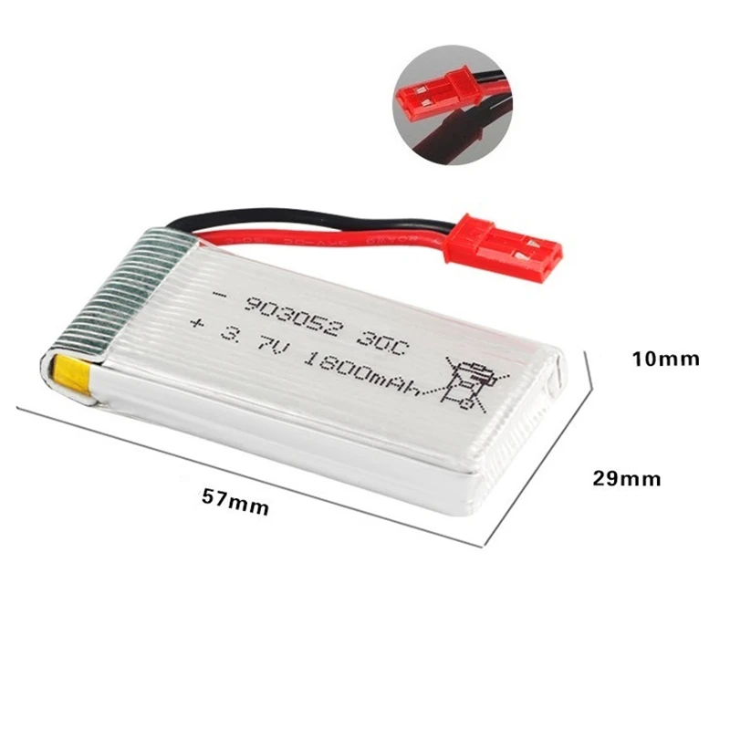 Bateria e carregador Lipo, Peças RC Quadcopter, 3.7V, 1800mAh, SYMA KY601S, X5, X5S, X5C, X5SC, X5SH, X5SW, M18, H5P, H11D, H11C