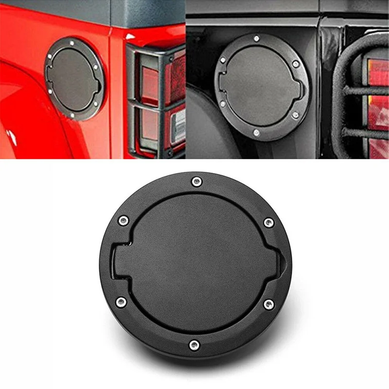 

Metal Gas Cap Fuel Door Gas Tank Cover Fit for Jeep Wrangler JK Unlimited 07-17