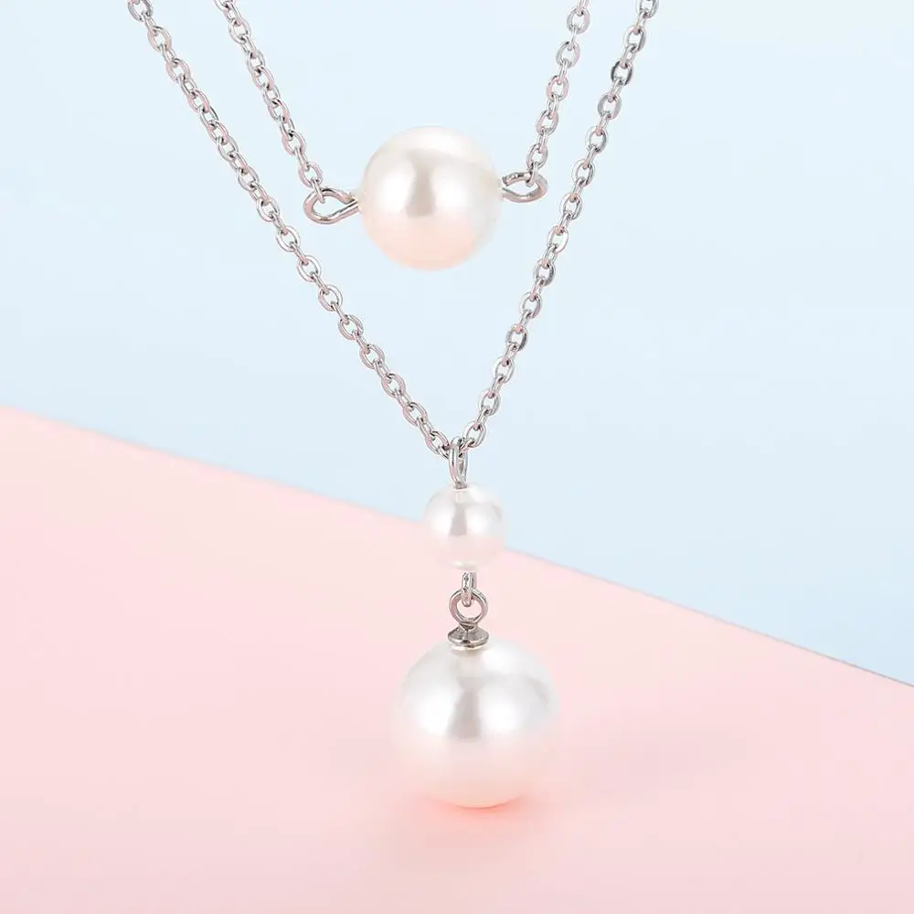 KALEN اللؤلؤ الذهبي الصلب اللون سلسلة قلادة القرط مجموعات مجوهرات بسيطة التقوقع قلادة قلادة المرأة 2020 مجوهرات جديدة #6