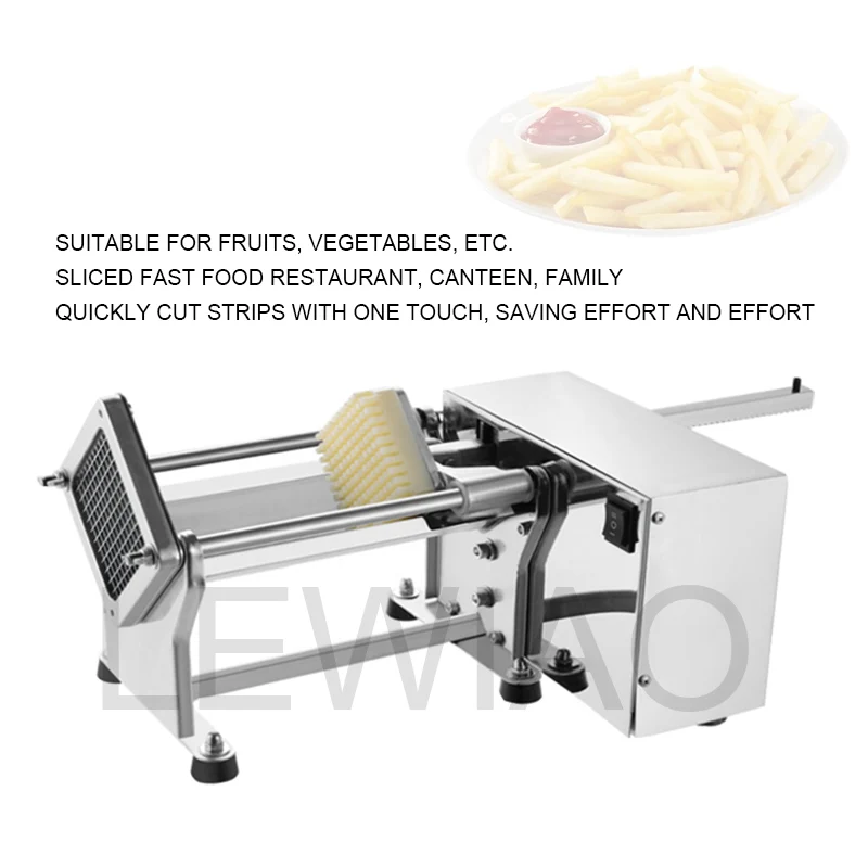 Electric Potato Chips French Fries Shred Bar Cutter Slicer Commercial Automatic Crispy Fry Maker Vegetable Fruit Cutting Machine