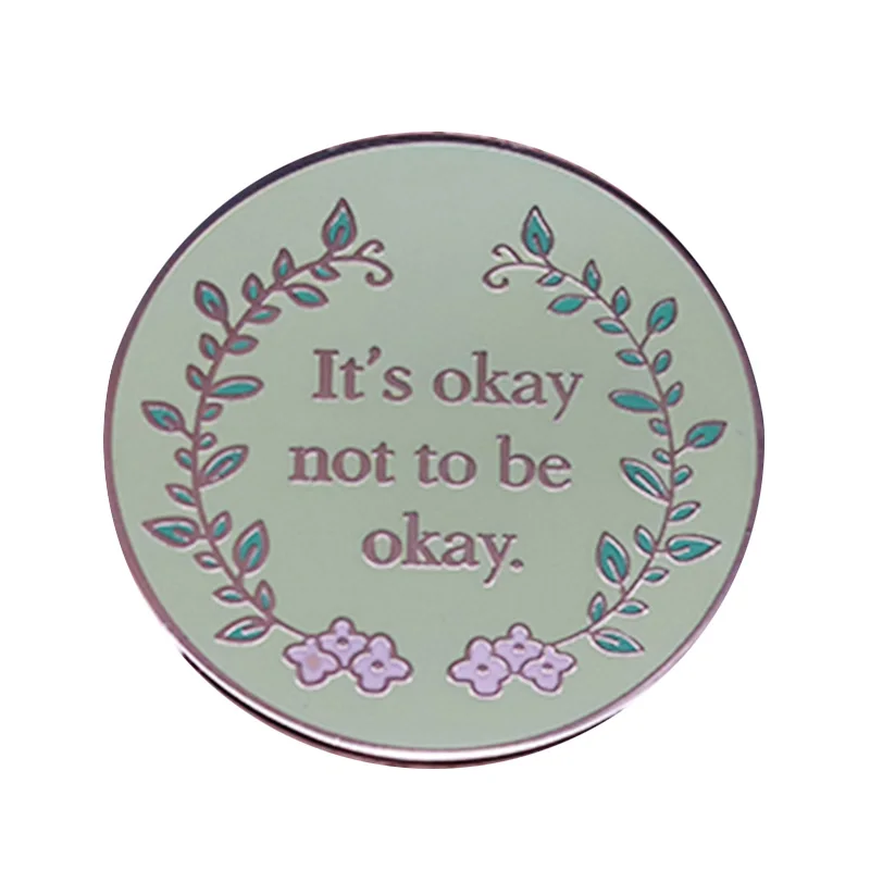 Mental Health Enamel Pin Flower Art Brooch Self Care Badge Emotional Awareness Jewelry Gift