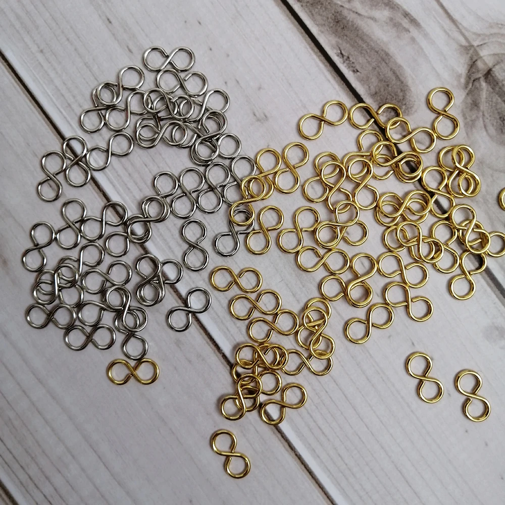 Camal 300pcs 13x6mm Infinity Symbol Gold/Chrome S 8 Clasp Metal Connector Hook Crystal Pendant Chandelier Part Jewelry Finding