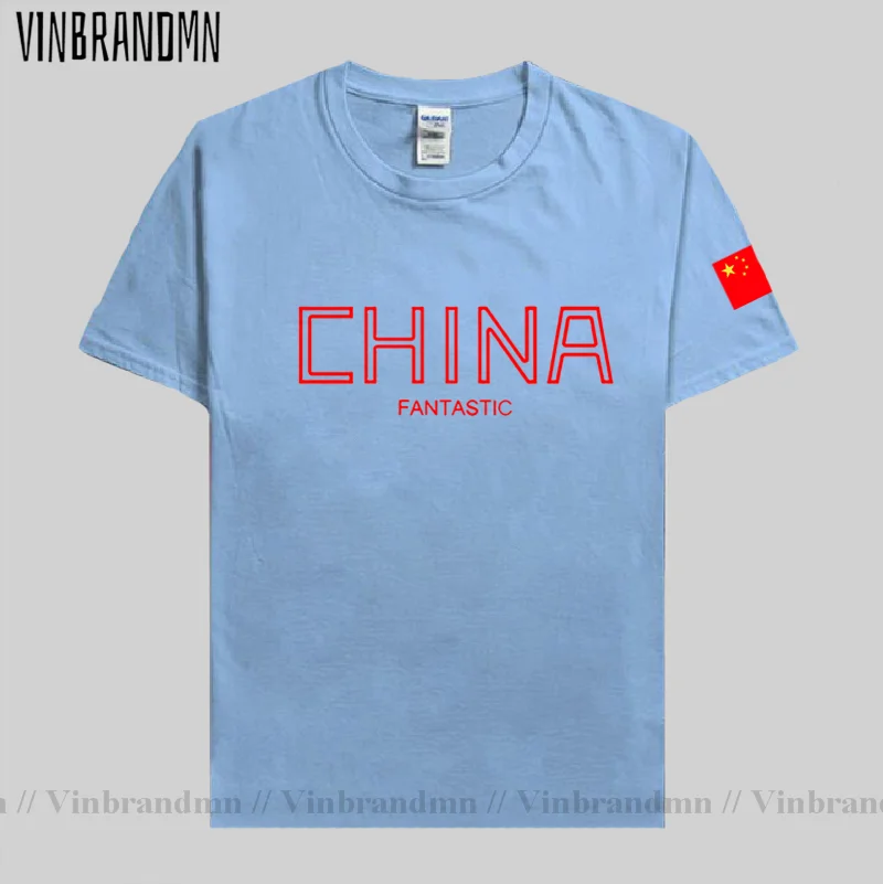 People\'s Republic of China CHN mens t-shirt Chinese flag Short sleeve clothes cotton summer Streetwear casual Fashion new 04