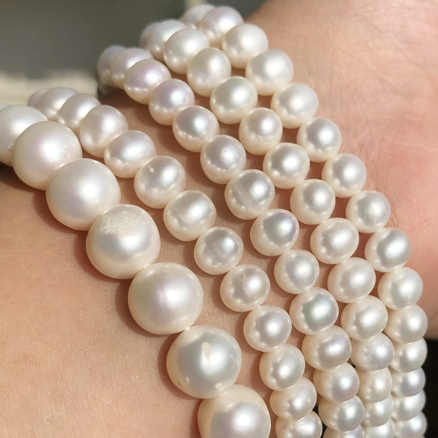 Wholesale AAA White 100% Natural Round Shape Freshwater Pearl Beads For Jewelry Making DIY Bracelet Necklace 5 6 7 8 9 10mm