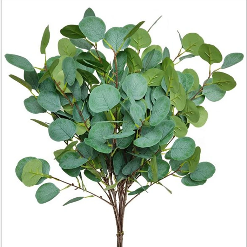 Artificial Plant 6-fork High Bar Drop Eucalyptus Branch Wall Material Decorative Fake Plants For Home Shop Garden Party Decor