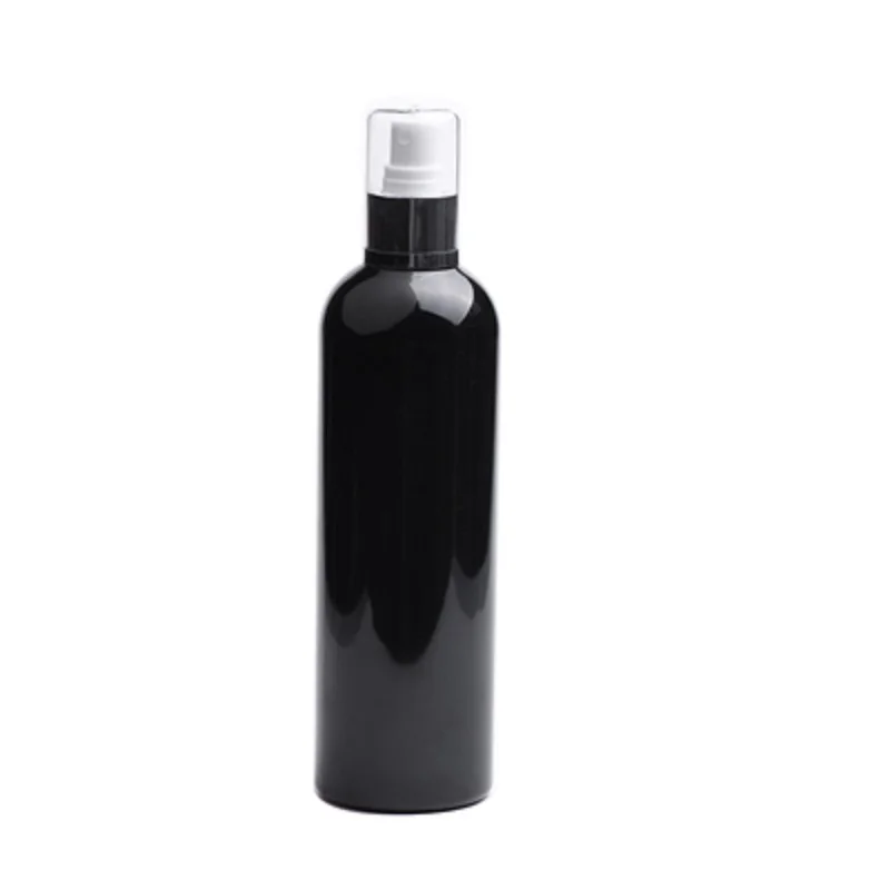 

10Pcs Lotion Bottle Round Shoulder Black 400ML Plastic Refillable Emulsion Pump Cosmetic Packaging Container Spray Bottles