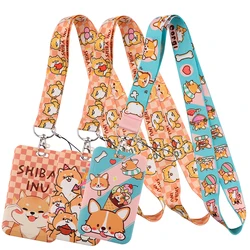 Cartoon Cute Corgi Shiba Inu Dogs Lanyards Keychain Badge Holder Credit Card Pass Hang Rope Lariat Lanyard for Keys Accessories