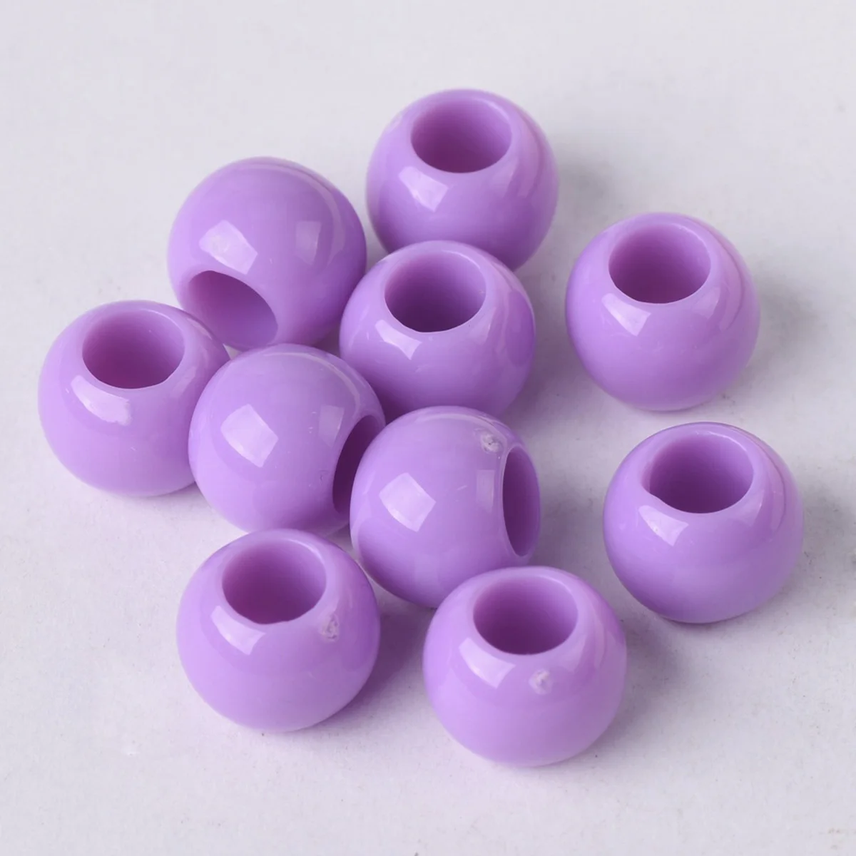 50pcs Round Opaque Acrylic 10mm Loose Big Hole Beads Wholesale lot Crafts Findings for DIY Jewelry Making