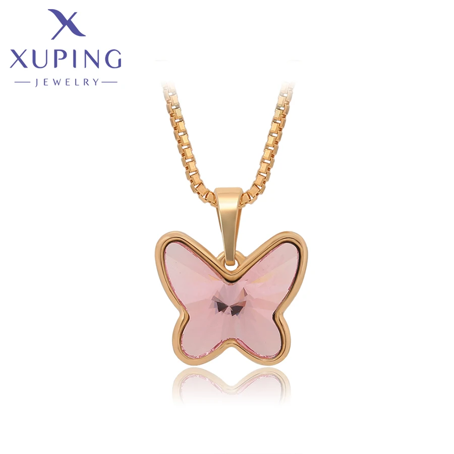 Xuping Jewelry Fashion Crystal Pendant Necklace with Gold Color for Women Wedding Gifts 30375