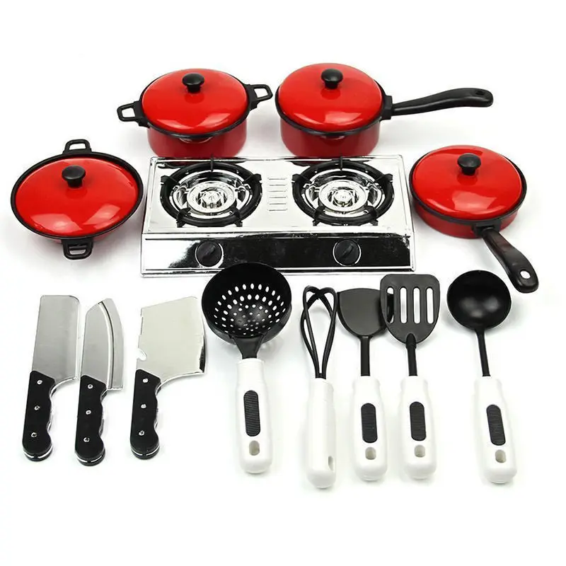 Newest Hot 13PCS Toddler Girls Baby Kids Play House Toy Kitchen Utensils Cooking Pots Pans Food Dishes Cookware