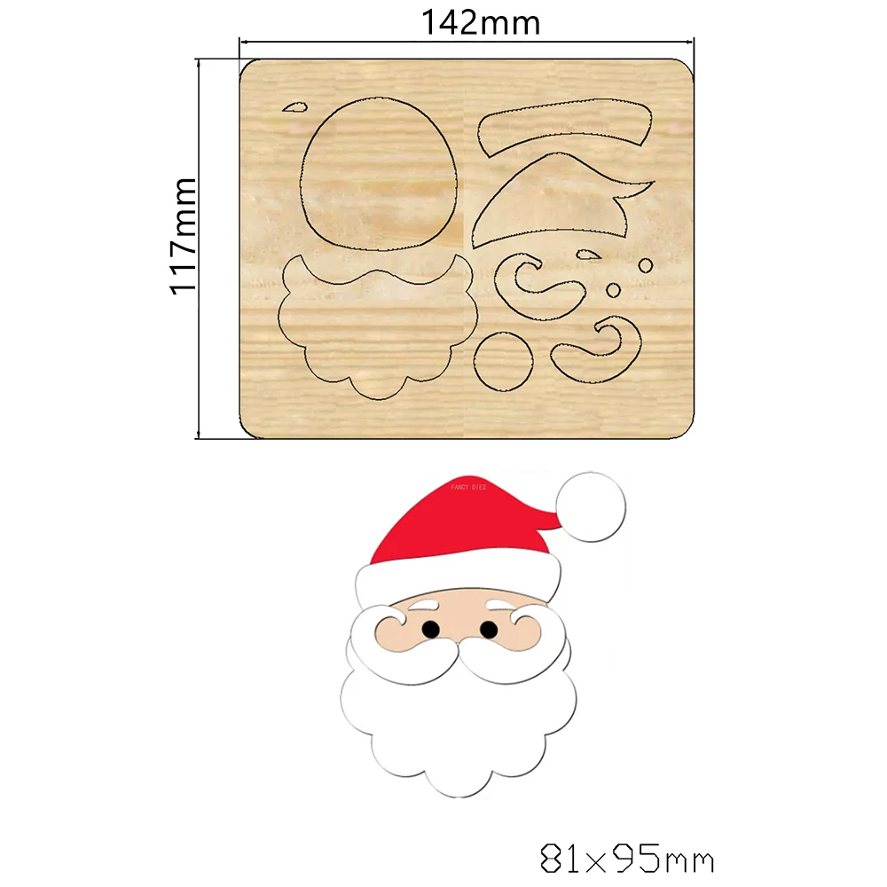 2021 nowy boże narodzenie Santa Claus matryce do cięcia drewniane formy nadaje się do wspólnego Die maszyny do cięcia na rynku