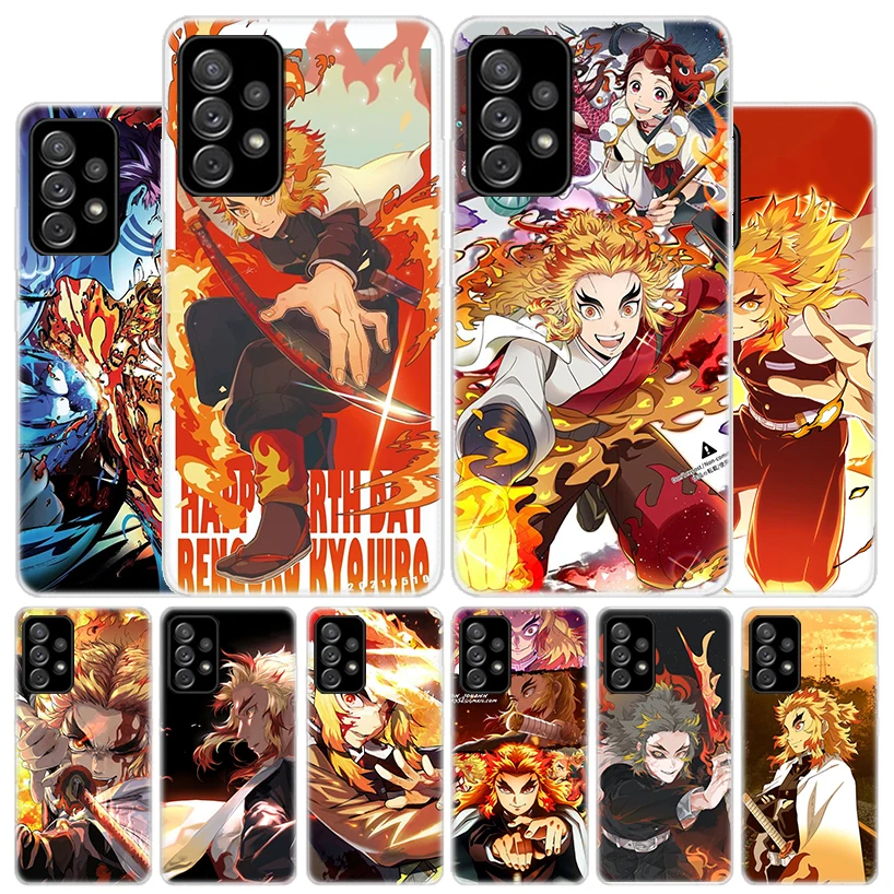 Demon Slayer Rengoku Kyoujurou Phone Case for Samsung Galaxy A50 A51 A70 A71 A41 A31 A21S A11 A40 A30 A20E A10 A6 Plus A8 + A7 A