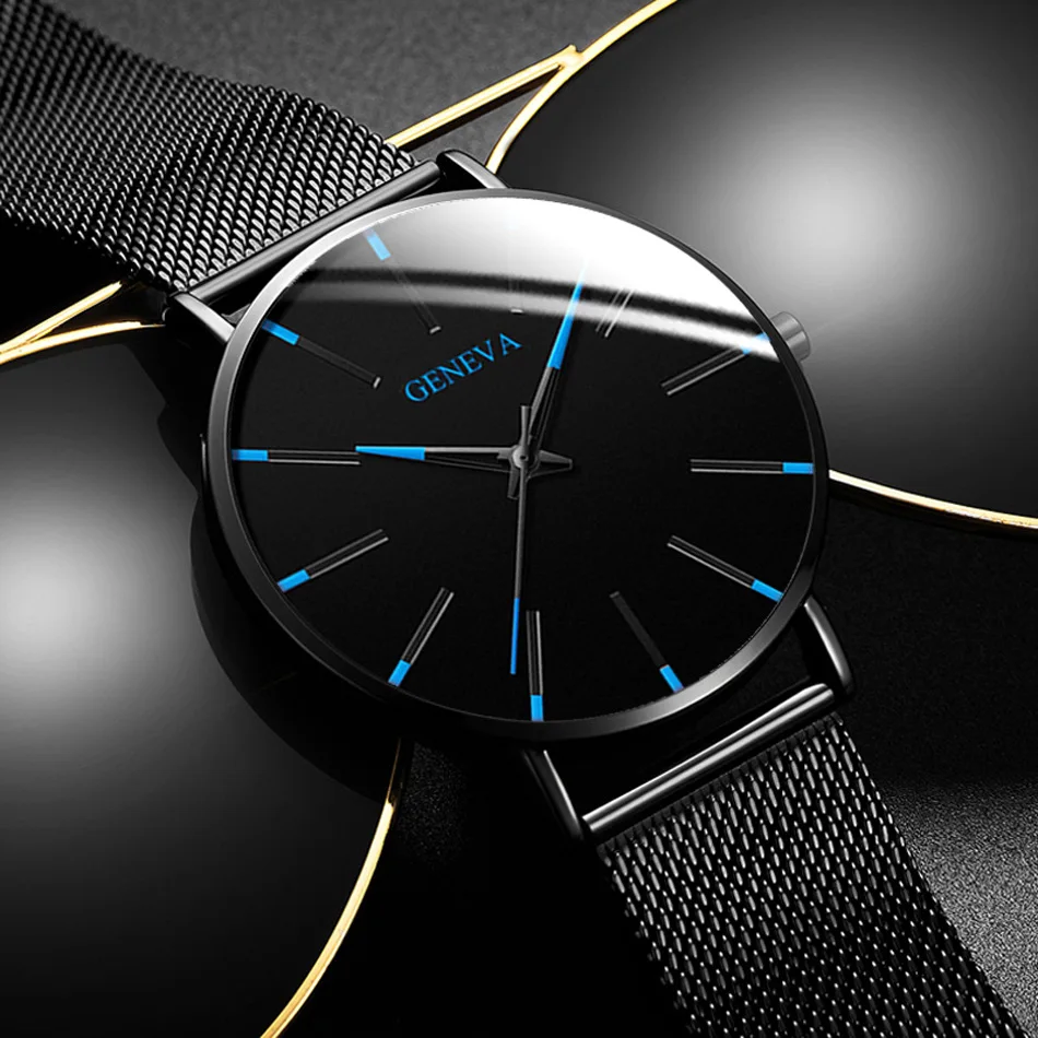 Men Watches 2024 Luxury Male Elegant Ultra Thin Watch Men Business Stainless Steel Mesh Quartz Watch Relogio Masculino Hot Sale