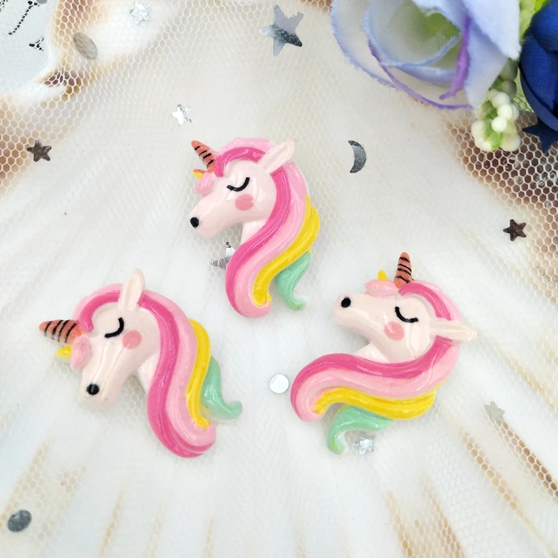 10pcs/lot flatback resin unicorn cabochons kawaii planar  Decoration Charm Craft DIY Hair Ornament Accessories