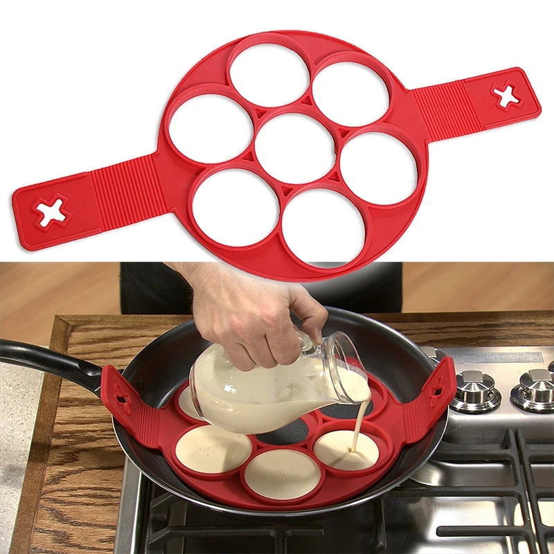 Máquina antiadherente para hacer tortitas, dispositivo antiadherente para hacer anillos de huevo, Flippin de cocina, F0282