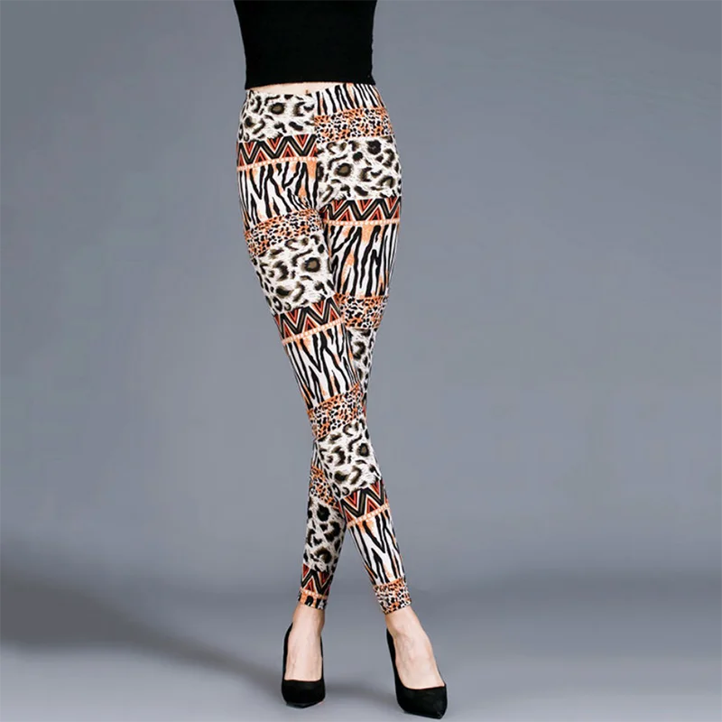 Viianles-leggins para treino, calça com estampa de leopardo, alta elasticidade, cintura alta, para treino