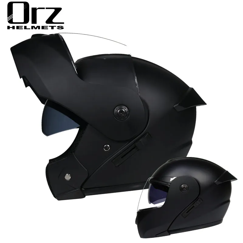 Neuester DOT-zugelassener, sicherer, modularer Flip-Motorradhelm Voyage Racing Dual Lens Helm Innenvisier Orz-161