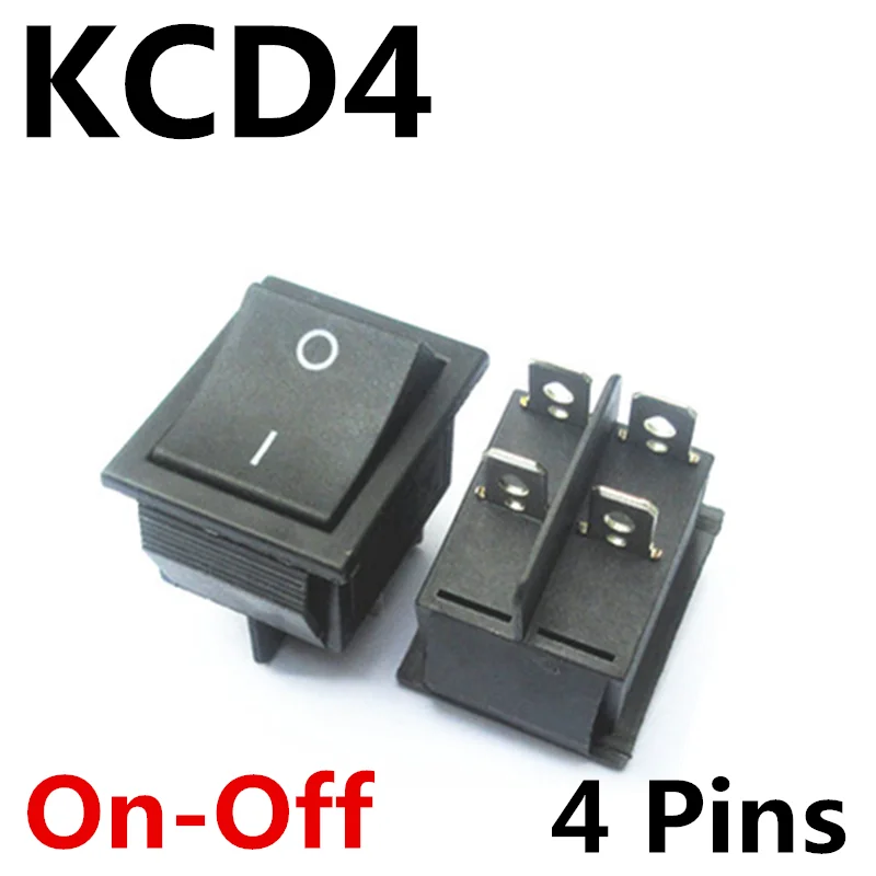 KCD4 Rocker Switch 4 Pins ON-OFF Electrical equipment With Light Power Switch 16A 250VAC Latching Rocker Switch