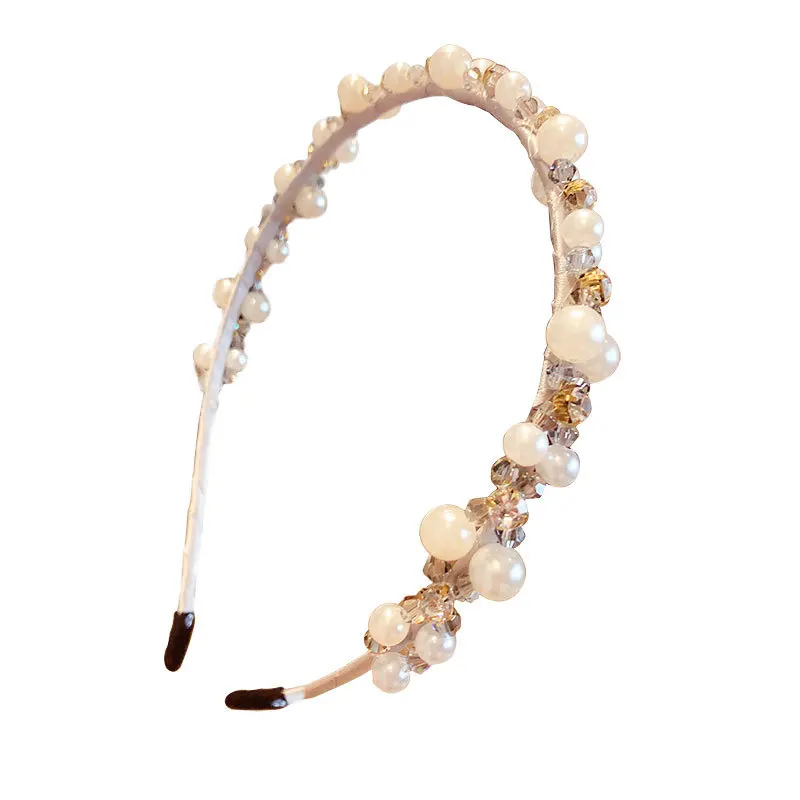 Summer Children Cute Sweet Shiny Pearl Crystal Rhinestones Headbands Girls Lovely Hair Hoop Hairbands Kids Hair Accessories