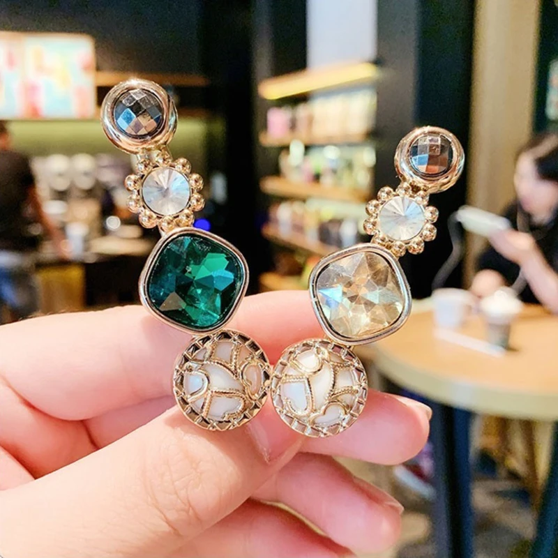 Ins Korean Crystal Barrettes for Women 2022 Fashion Geometric Crystal Hair Clips Hairpins Hair Accessories Jewelry Bobby Pins