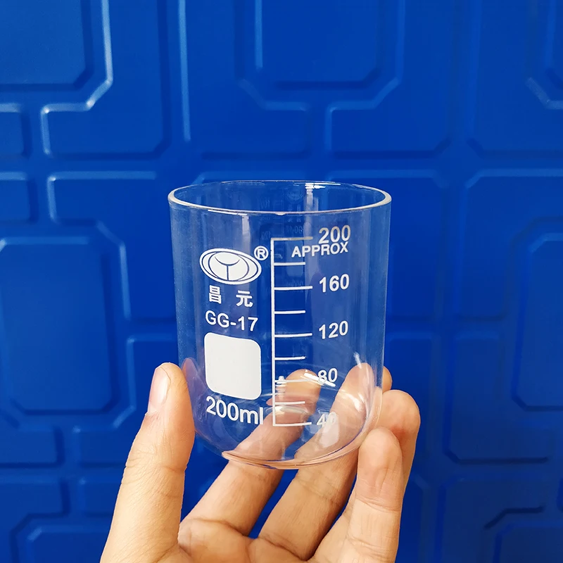 5pcs Beaker in low form without spout,Capacity 200ml,Outer diameter=65mm,Height=80mm,Laboratory beaker